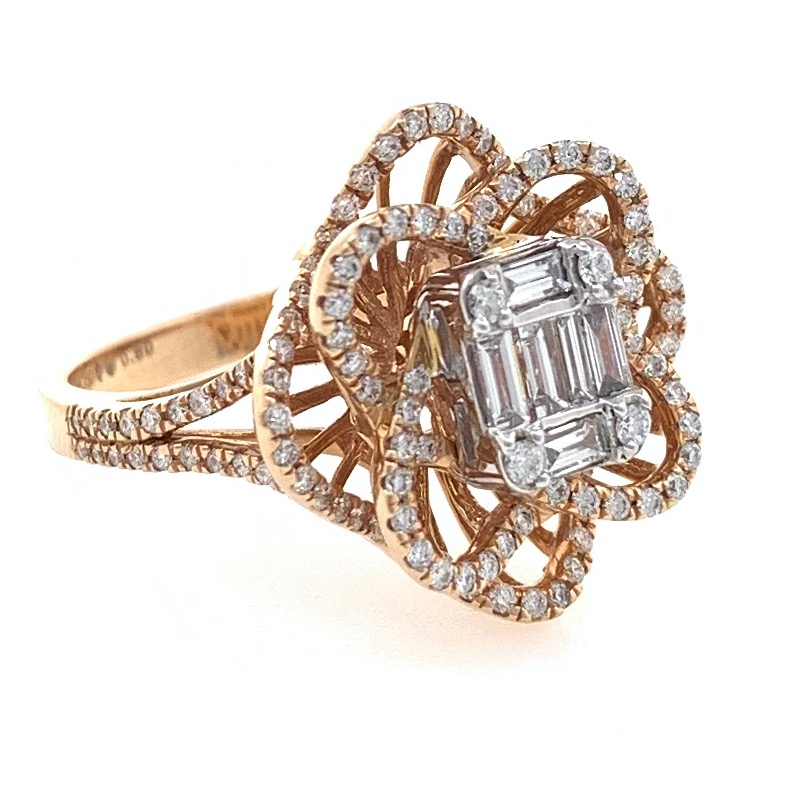 18kt / 750 rose gold anniversary gift diamond ladies ring 8lr153