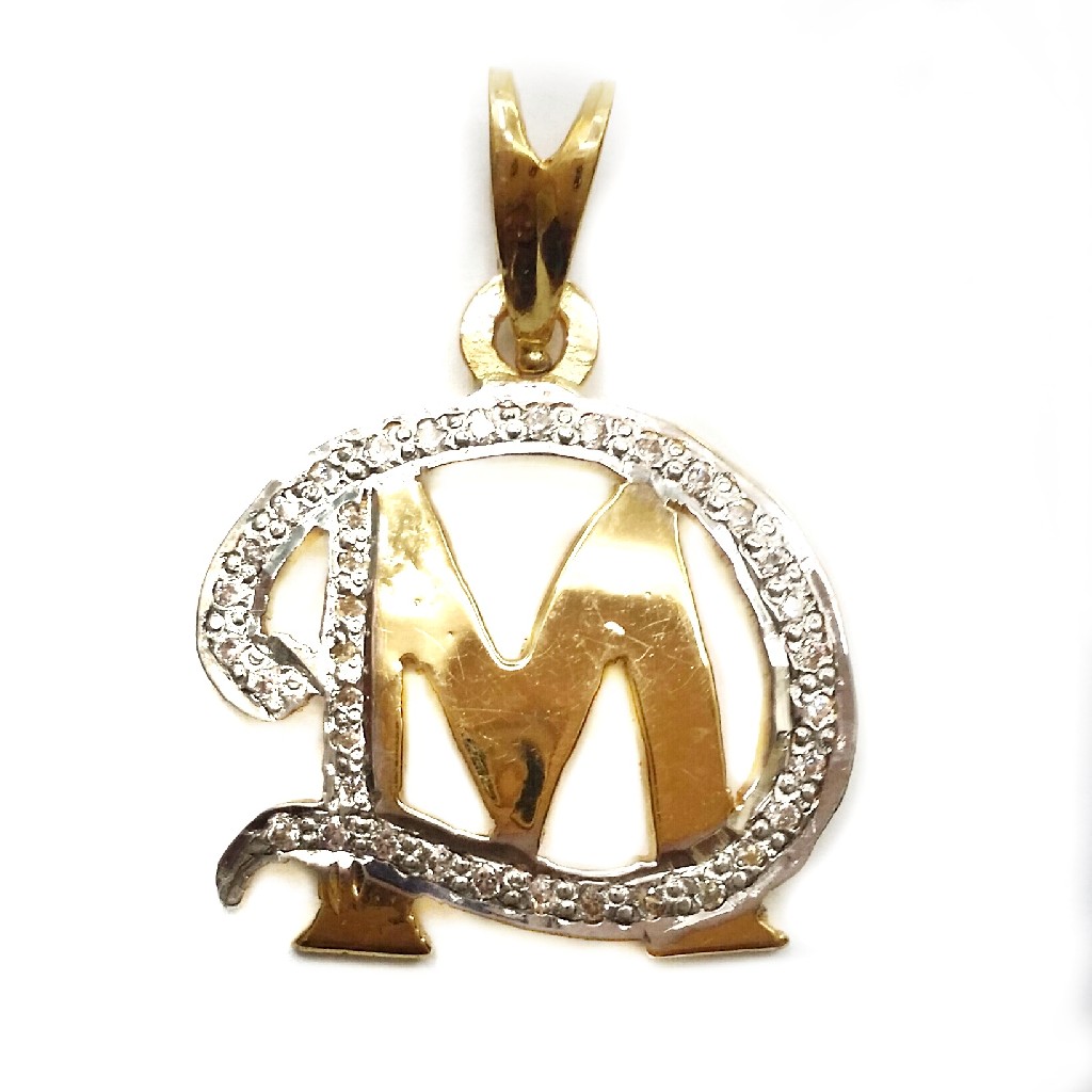 22k gold dm monogram pendant mga - mgp005