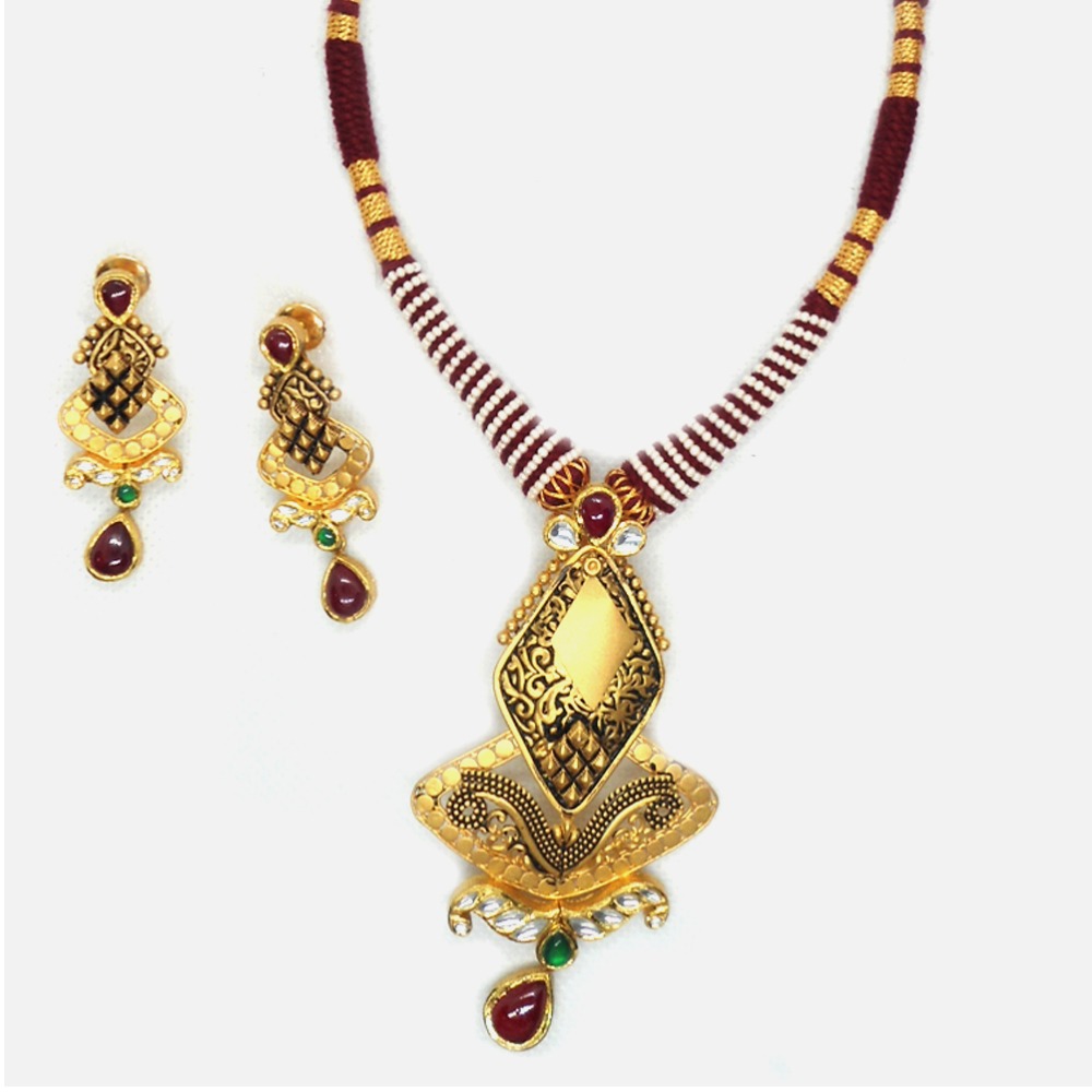 916 Gold Antique Necklace Set RHJ-4145