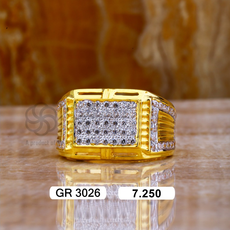 22K(916)Gold Gents Heavy Diamond Ring