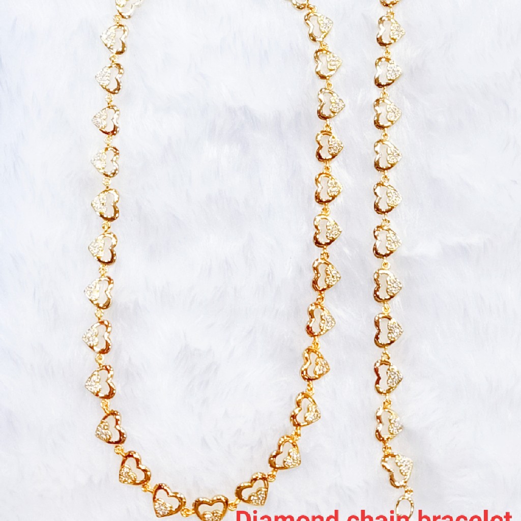 Dimond chain bracelet set with 24color plating