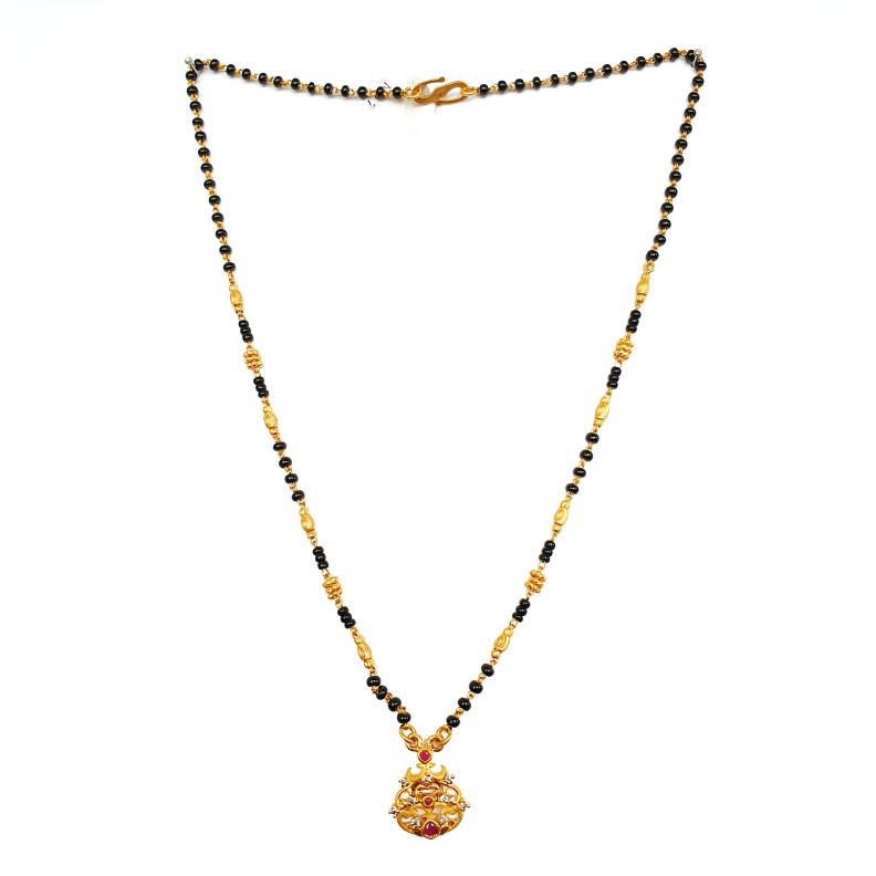 One gram gold forming cz diamond mangalsutra mga - mse0053