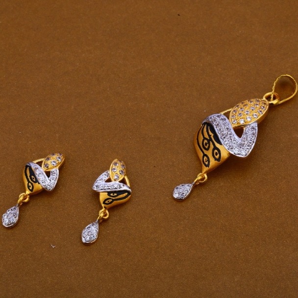 22 carat gold ladies pendants set RH-PS513