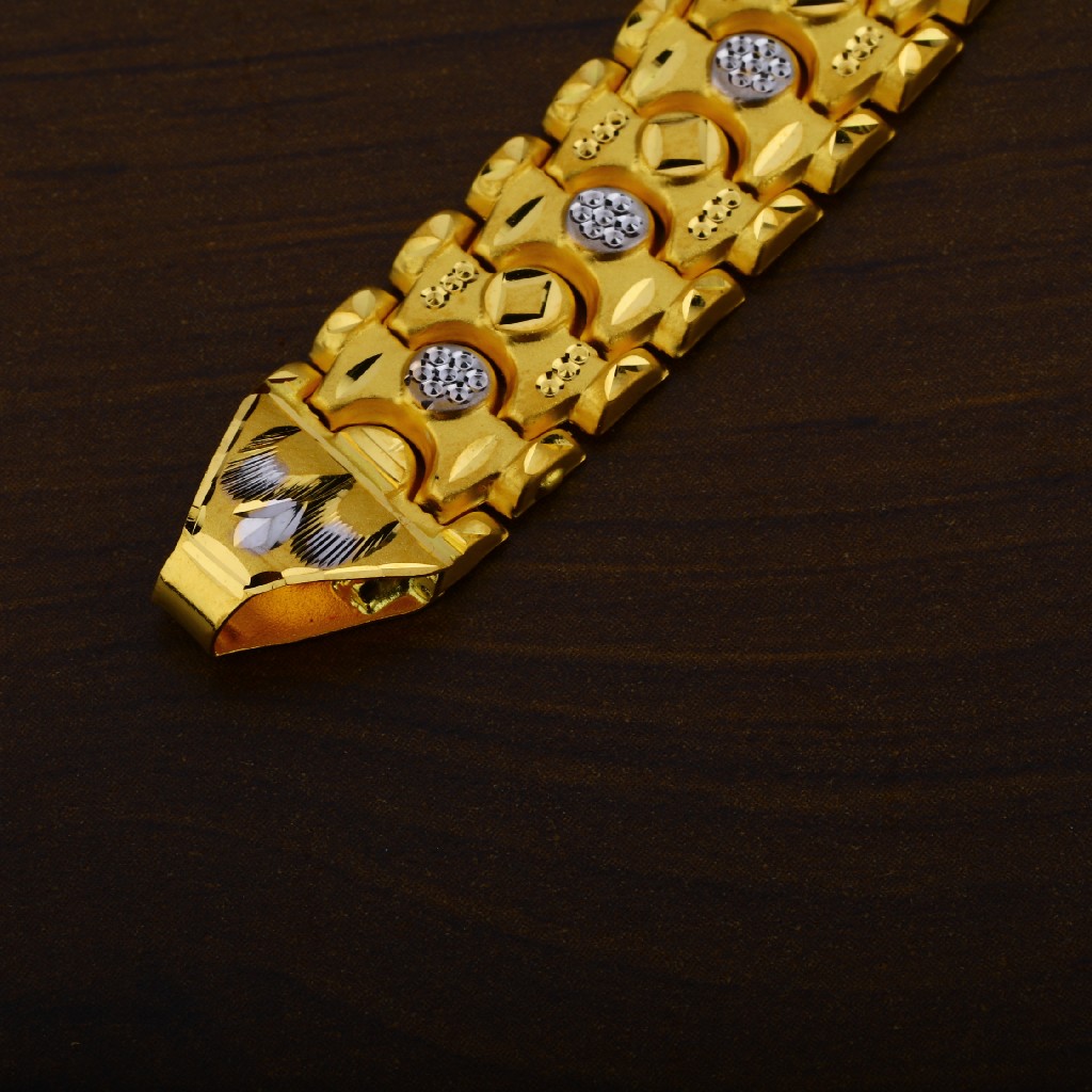 Mens Plain 916 Gold Bracelet-MPB58