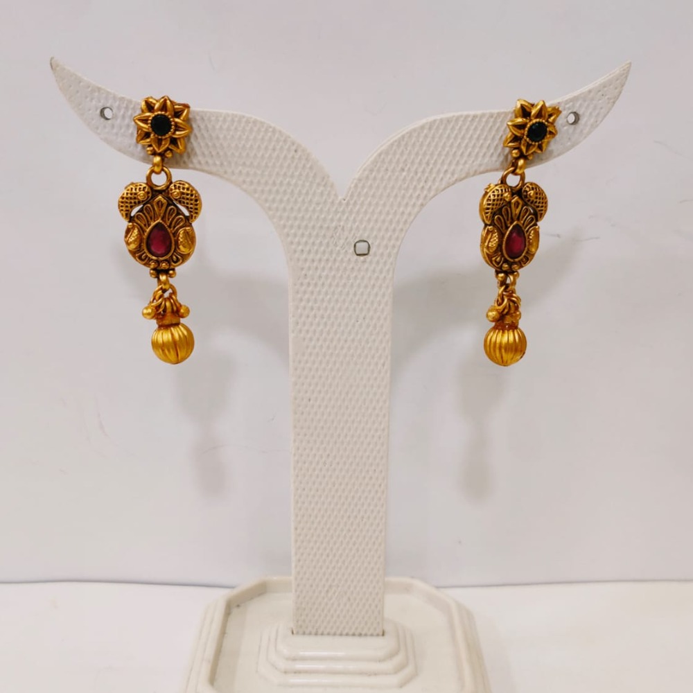 Choker with emerald and ruby stone with hanging gold moti necklace set 1345