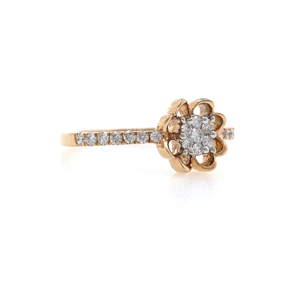 18kt / 750 Rose gold Floral Design Diamond Ladies Ring 9LR299