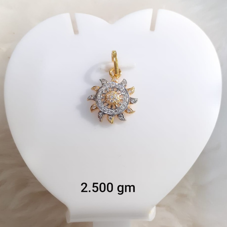 22KT Gold CZ Surya Pendant KG-P08