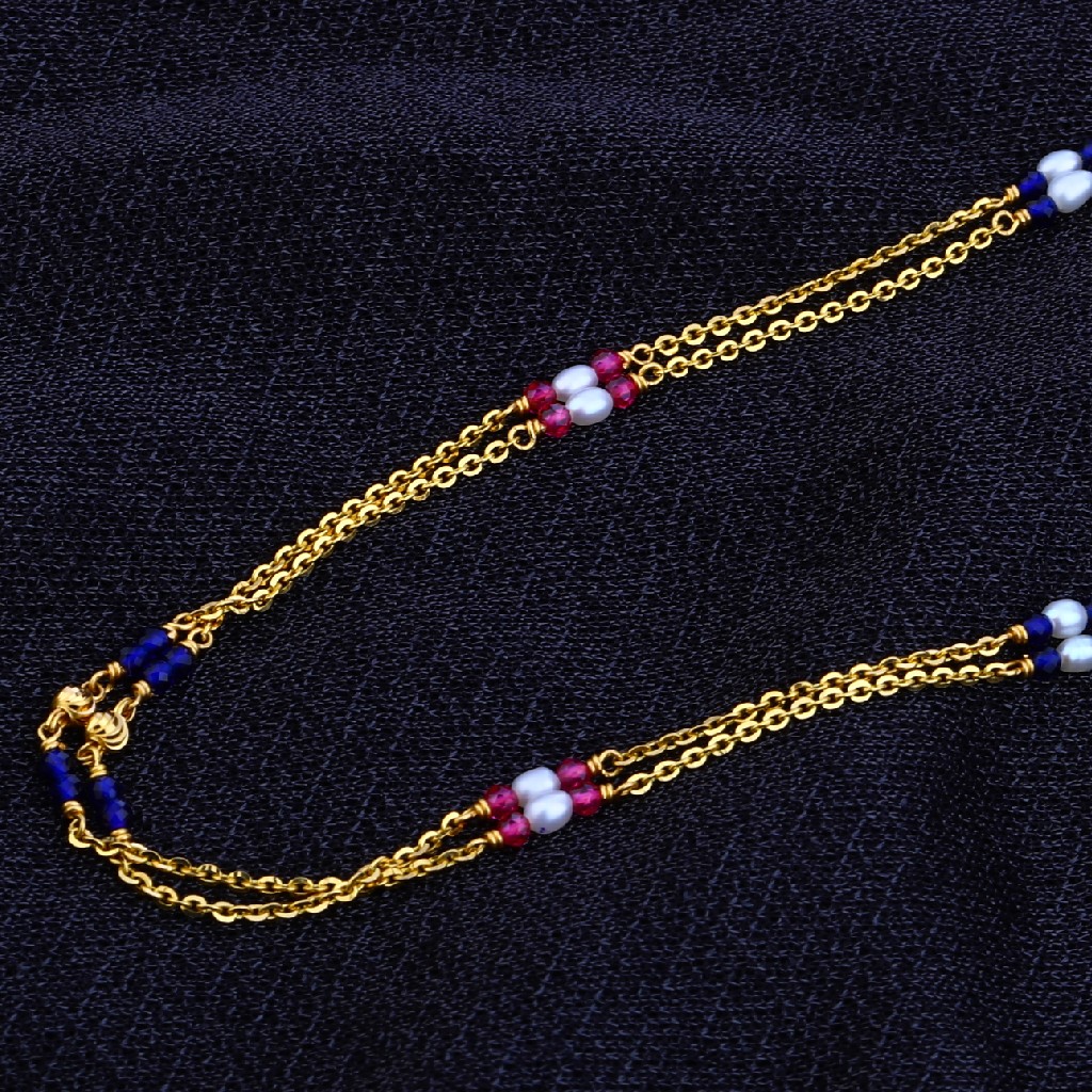 22K Ladies Wear Moti Chain Necklace-AC75