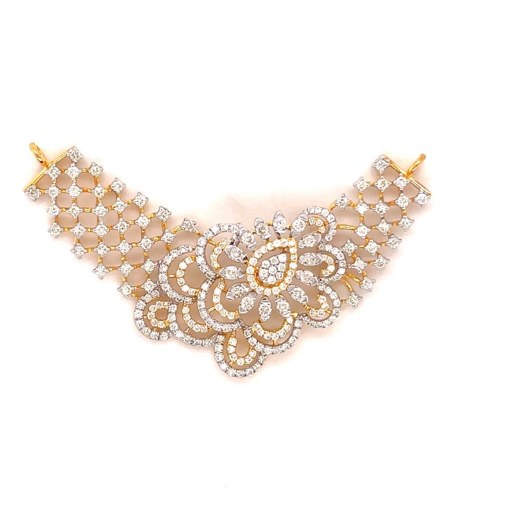 14k gold with natural diamond mangalsutra pendent for gift purpose