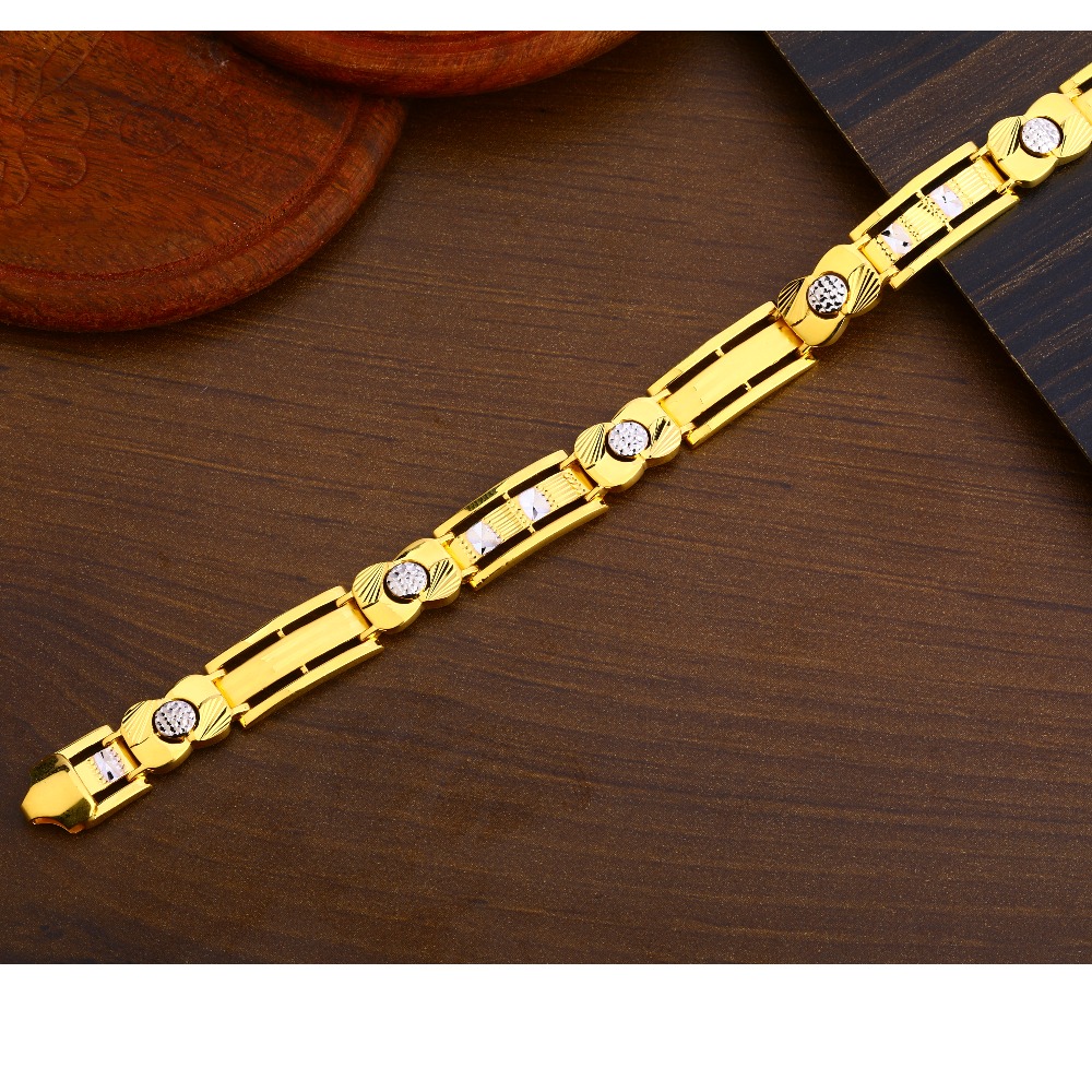 916 gold men's fancy plain bracelet mpb246