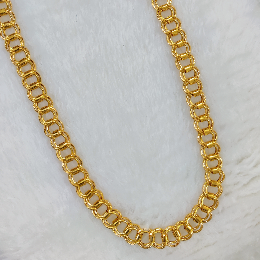 916 Gold Fancy Gent's Hollow Chain