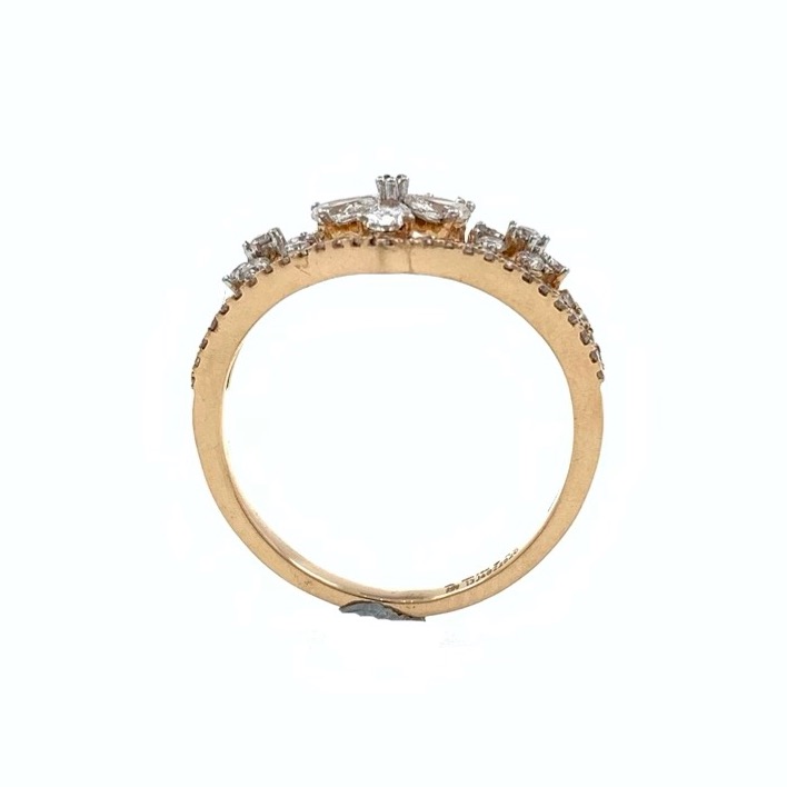 Buy quality Trio Flower in Pear & Round Diamonds in 18k Rose Gold 