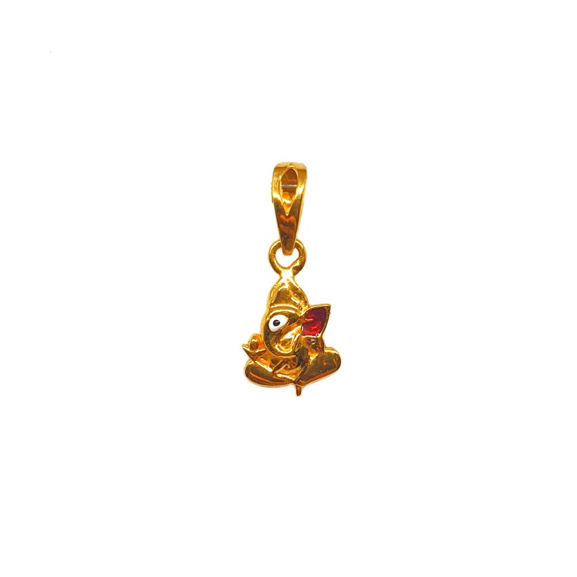 22K Gold Ganesh Pendant MGA - PDG0234