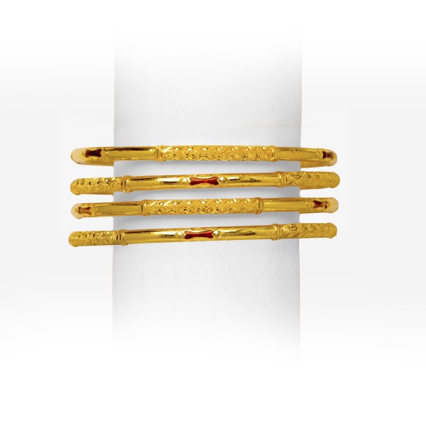GOLD PRETTY DESIGNED 4 PIECE COPPER KADLI