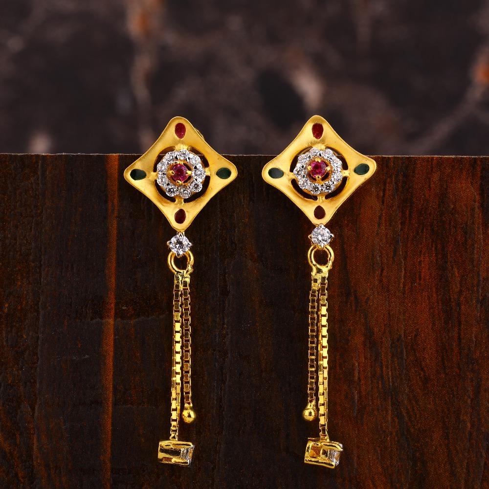 22CT Gold CZ Gorgeous Ladies Earring LFE576