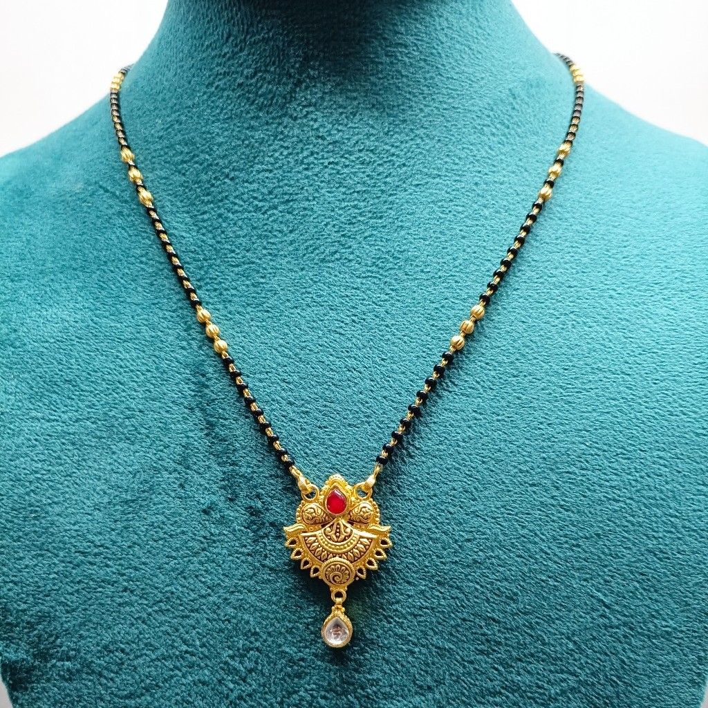 22k gold Red Stone fancy mangalsutra