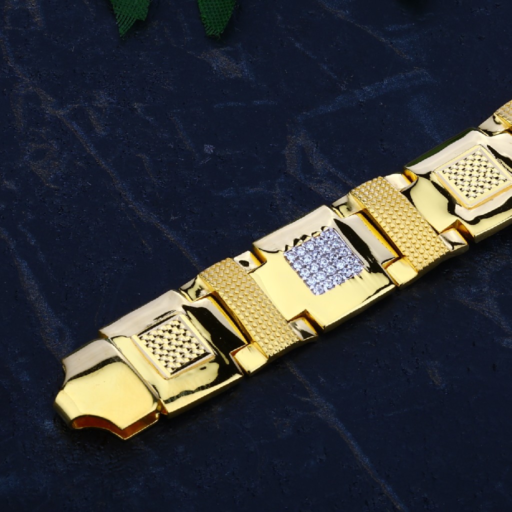 Mens Cz Gold 22K Bracelet-MCB42