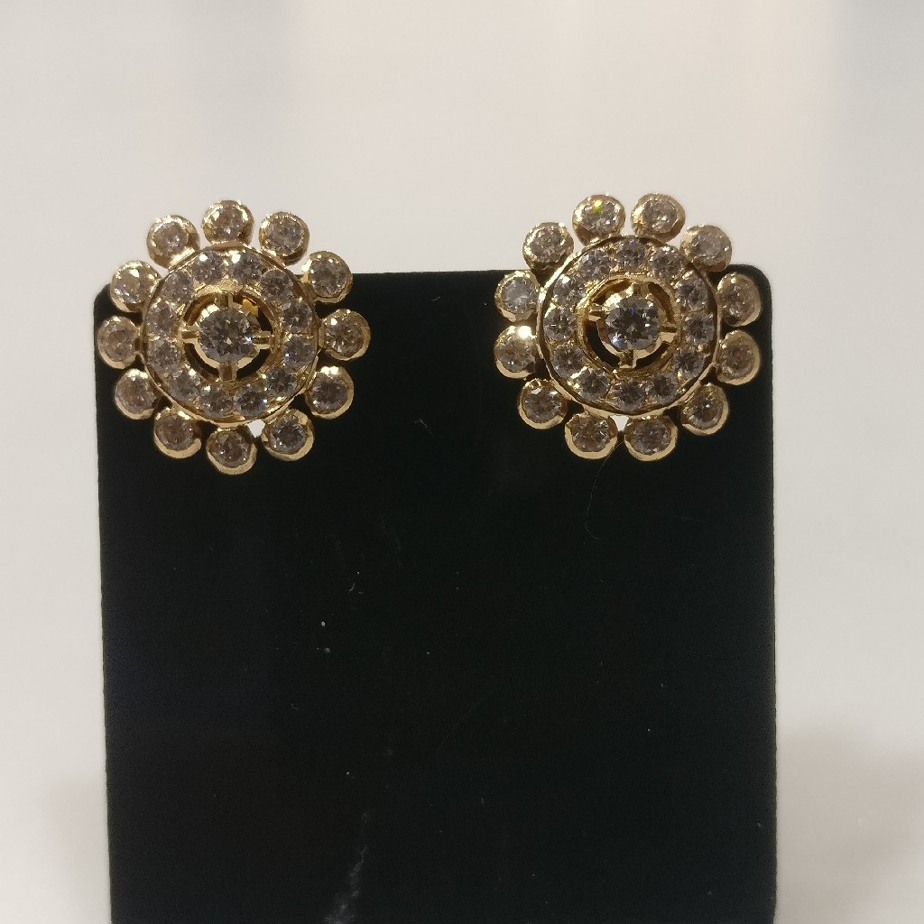 22kt gold cz close setting earrings