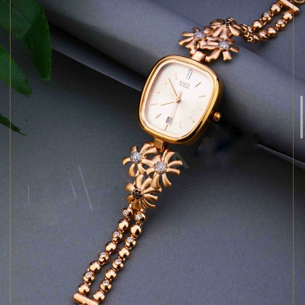 18KT Rose Gold fancy flower Belt watch for ladies