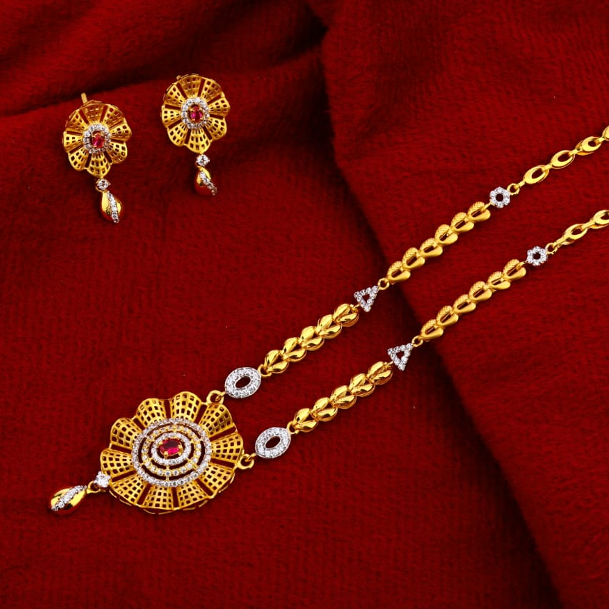 916 Gold Hallmark Designer Ladies Chain Necklace set CN264