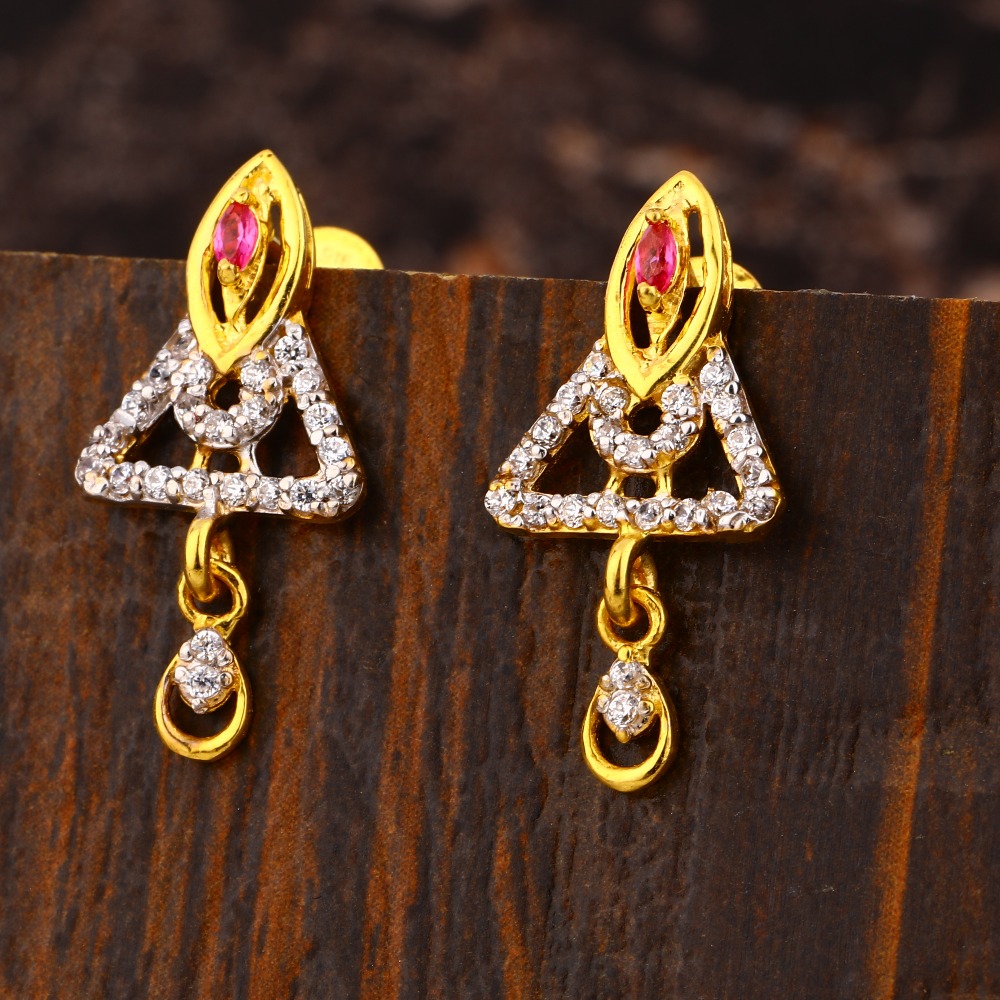 916 CZ Women's Gorgeous  Hallmark  Gold Earring LFE467