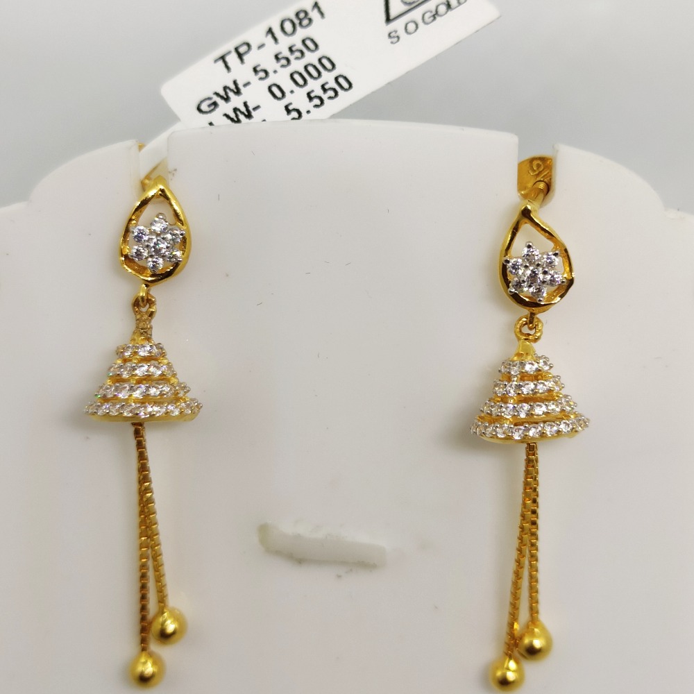 22kt gold plain earring sog-e003