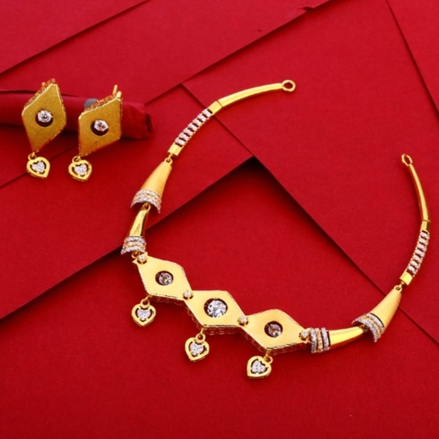 18 carat rose gold traditional ladies necklace set RH-NS688