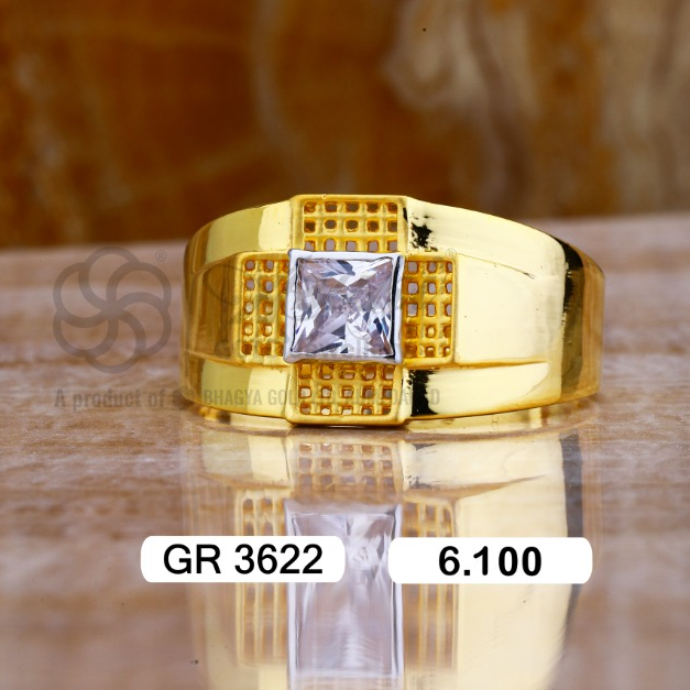 22K(916)Gold Gents Solitaire Ring