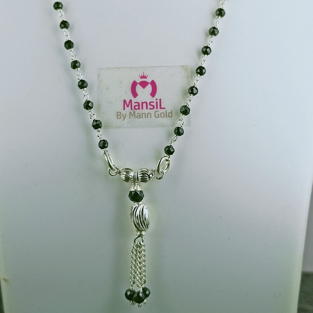 silver 92.5 black Beads fancy Mangalsutra