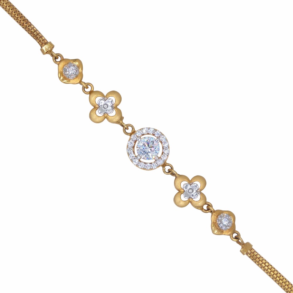 Solitaire Fancy Ladies Bracelet 22k Gold