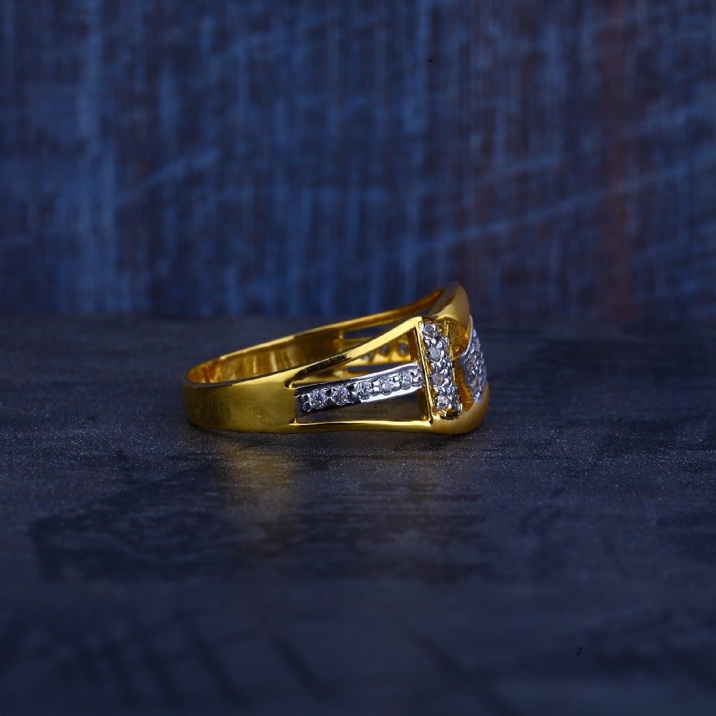 Mens 916 Gold Cz Ring-MR291