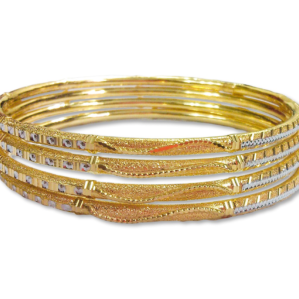 Artistic designed 4 pipe gold copper kadli bangle