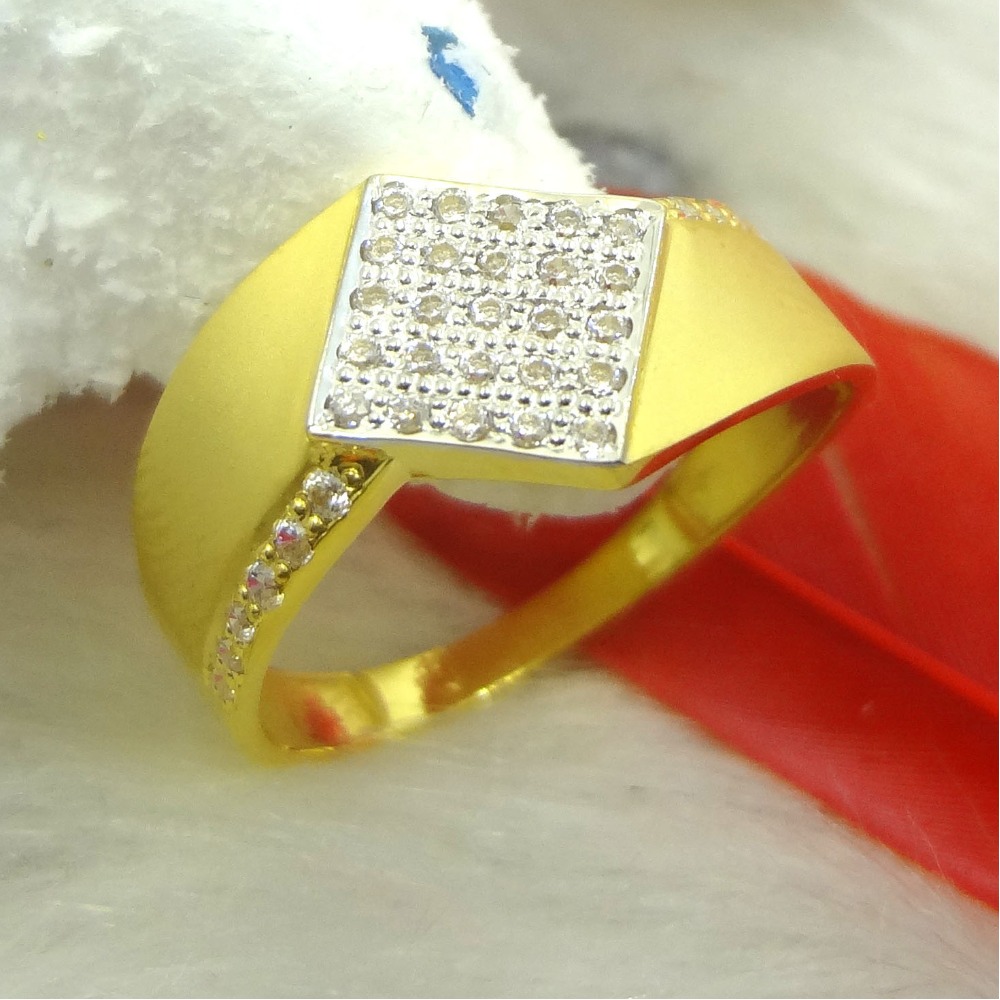 916 gold cz diamond gents ring