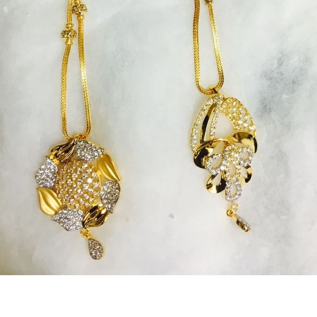 916 gold cz chain pendant set cps-0005