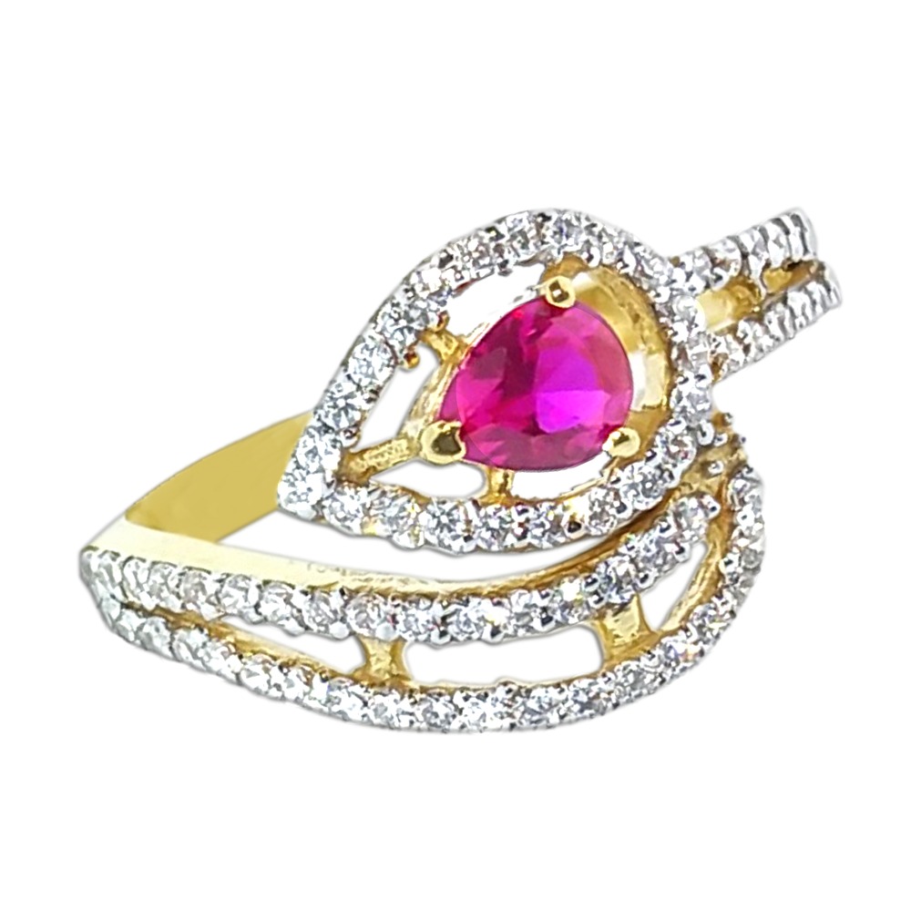 916 Gold Pink Stone Ring SO-R007