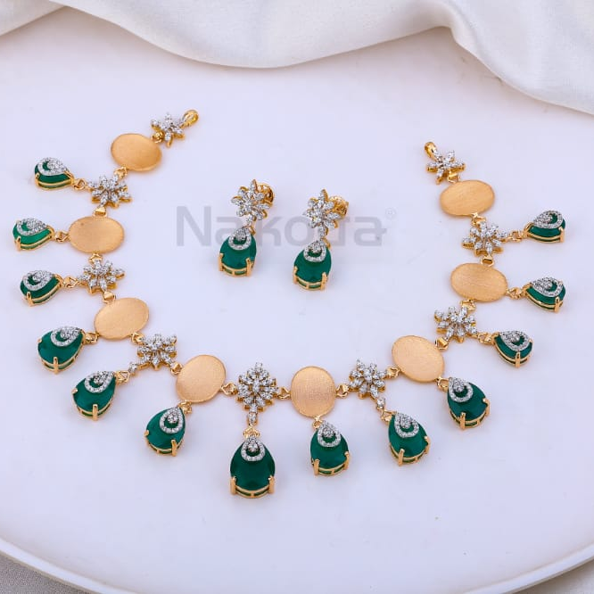 750 Rose Gold CZ Delicate Necklace RN435