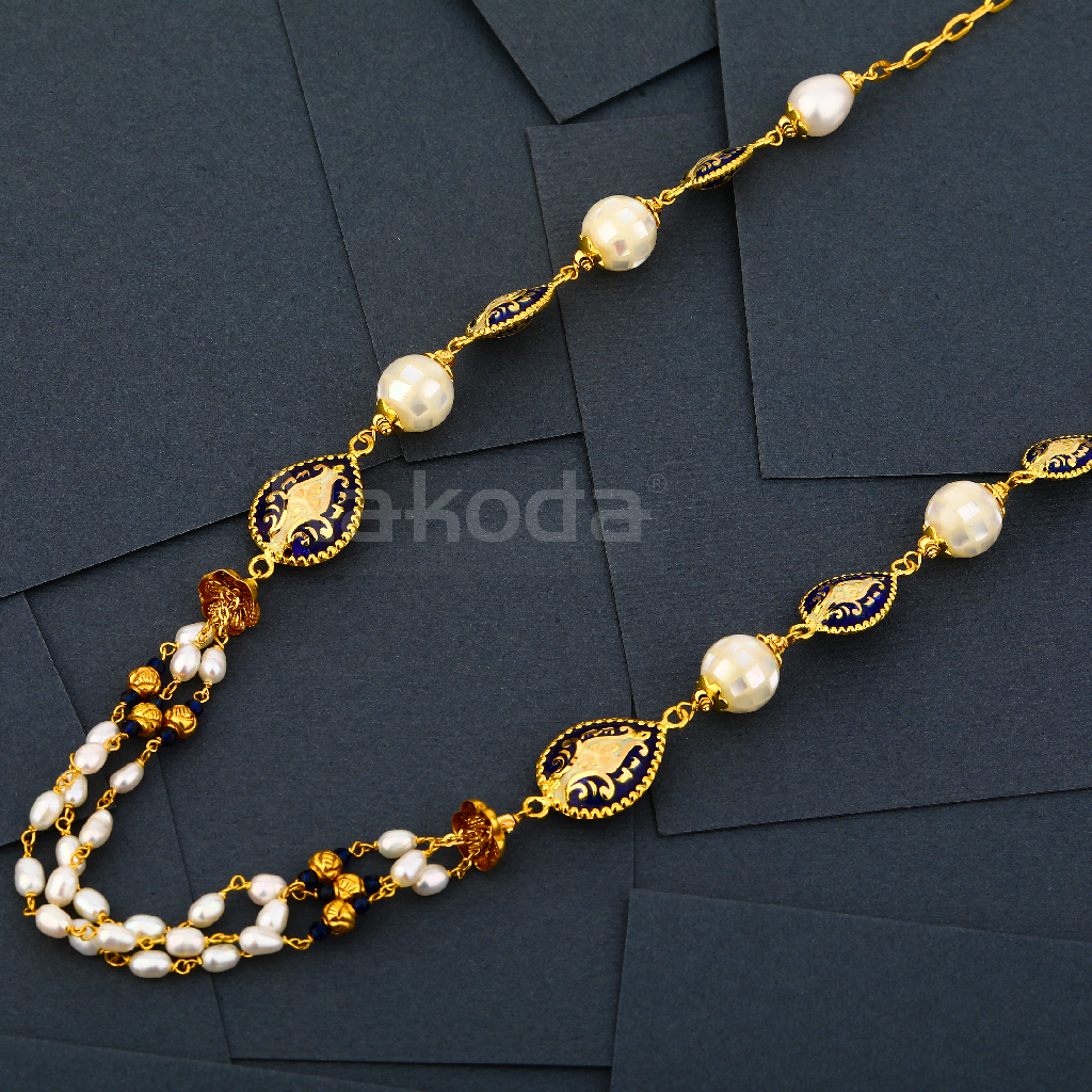 916 Gold Women's Hallmark Delicate Antique Chain Mala AC306