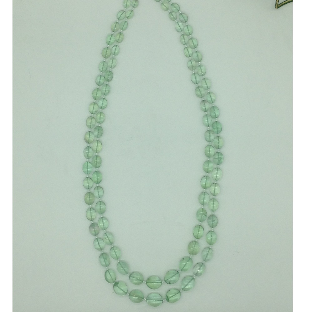 Natural Green Flourite Oval 2 Line Necklace JSS0203