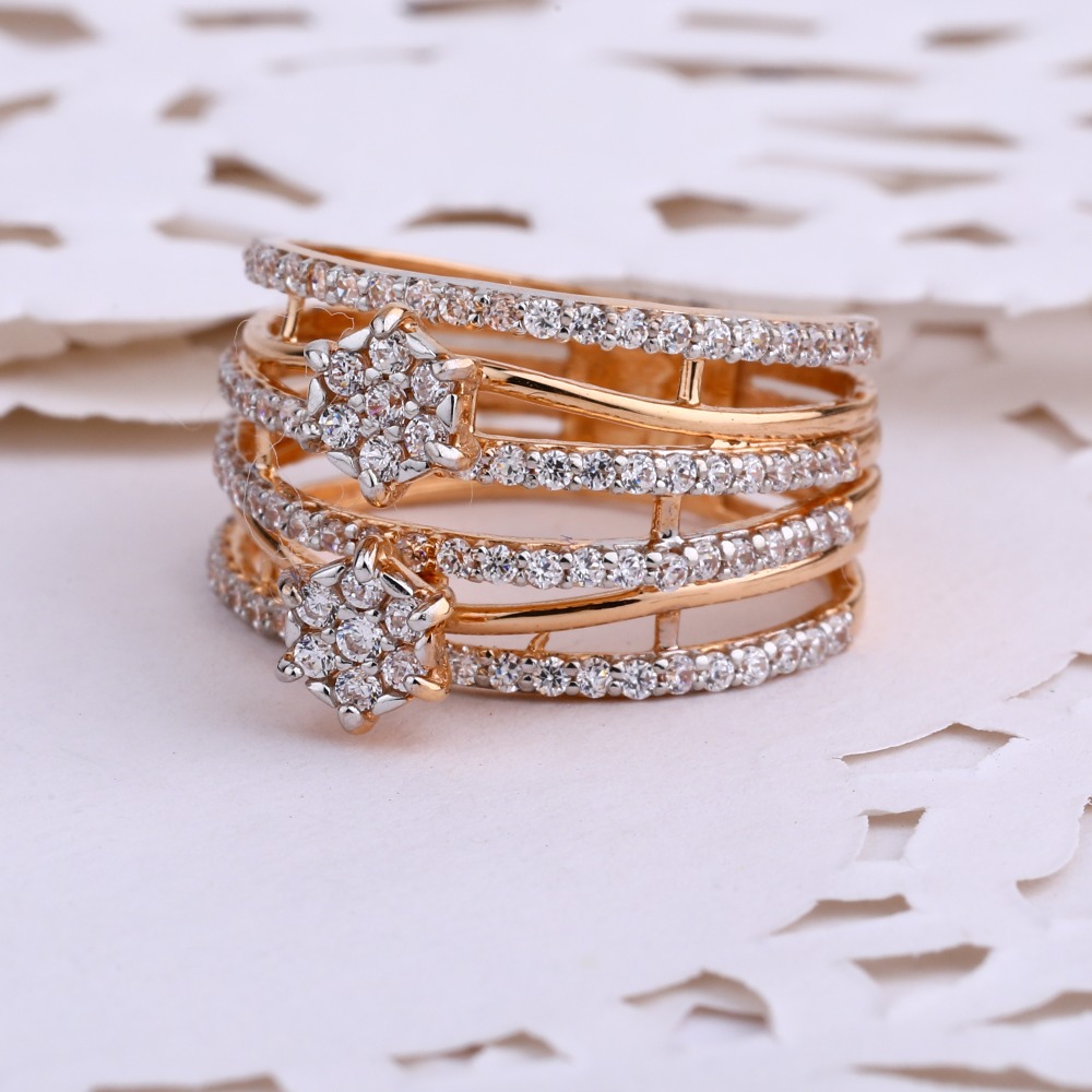 750 Rose Gold  exclusive CZ Ring RLR654