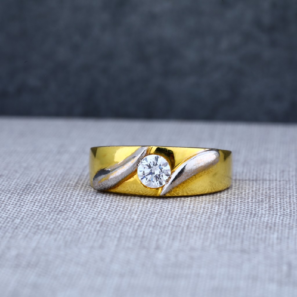 Buy quality 1 gram gold coated single stone ring in Ahmedabad
