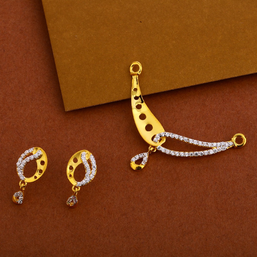 916 Gold Cz Mangalsutra Pendant Set MP267