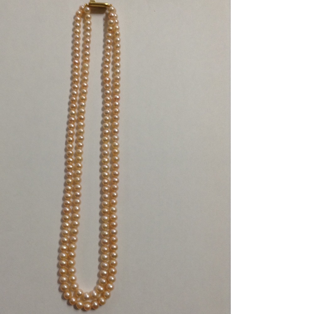 Freshwater Peach Potato Pearls Necklace 2 Layers JPM0109