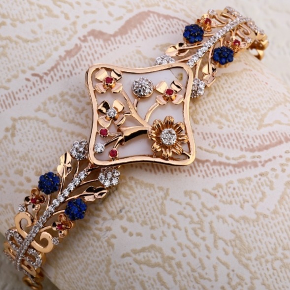 18 carat rose gold antique kada bracelet RH-LB610