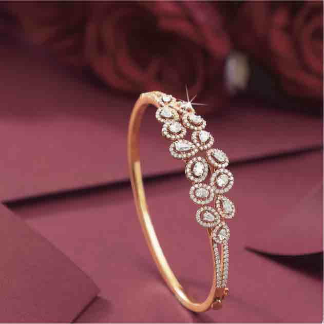Buy Fancy Premium Quality Designer Rose Gold Diamond Bracelet Online From  Wholesale Salwar