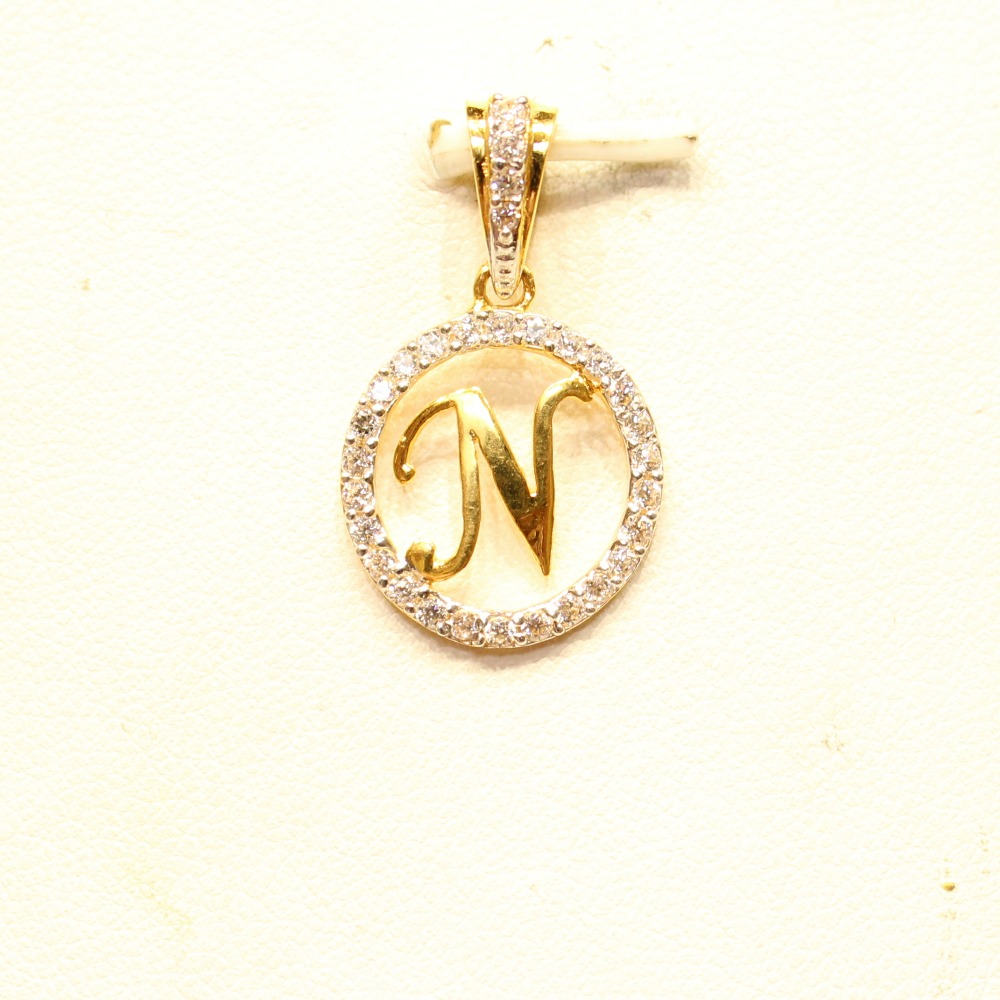 Manufacturer of 22kt yellow gold indian alphabet 'n' stylish ...