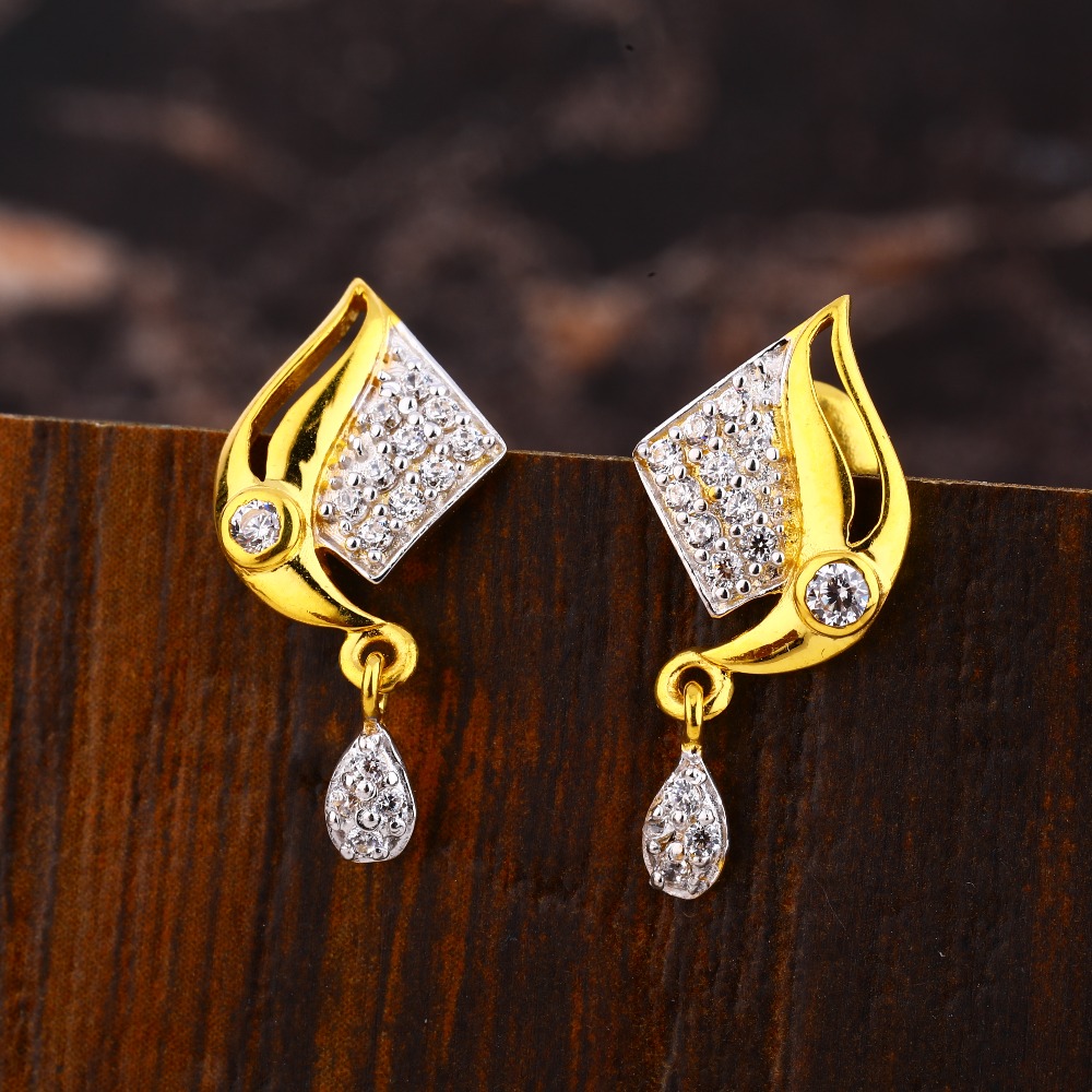 22CT  Gold CZ Gorgeous Ladies  Fancy Earring LFE513