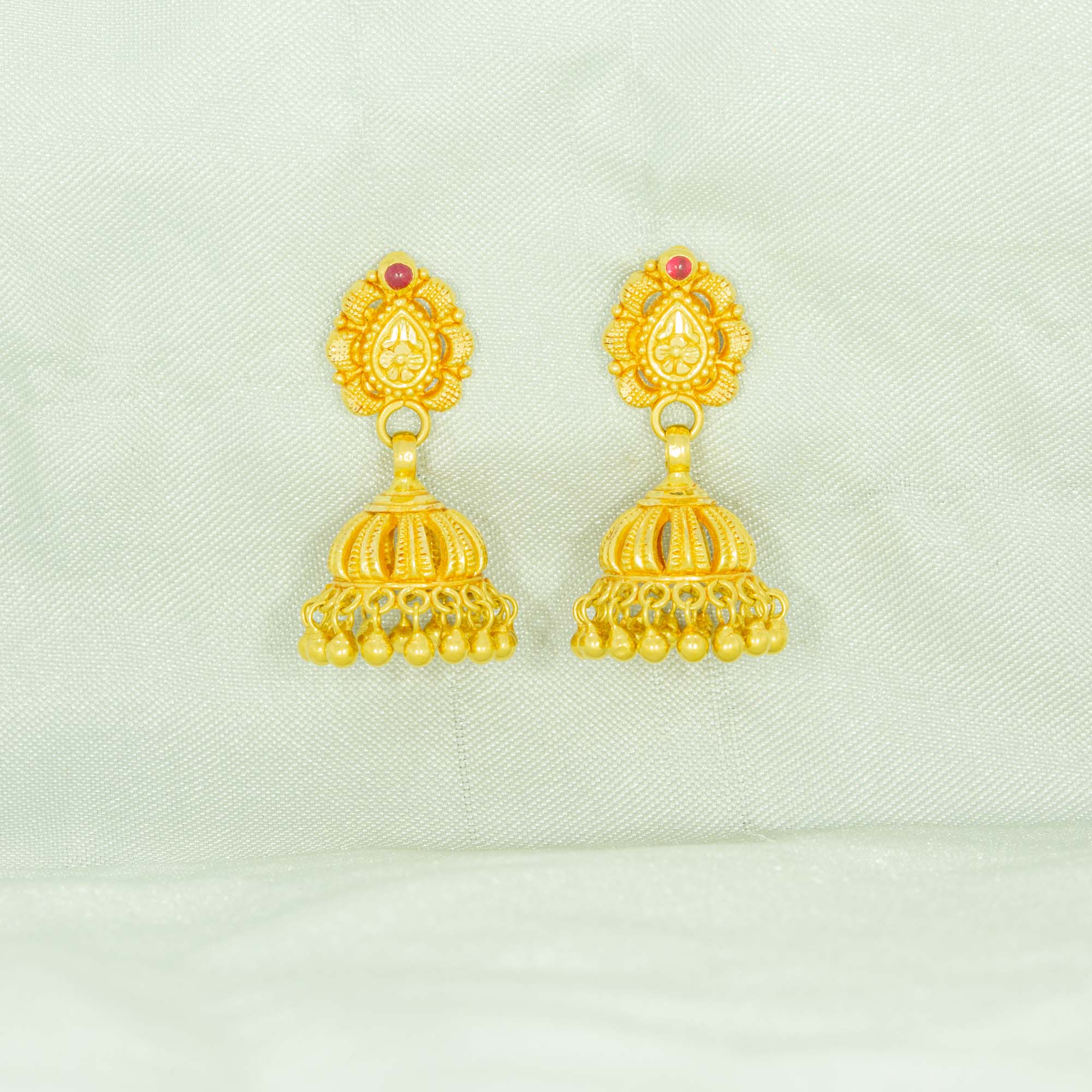 Beautiful gold jhumka earrings