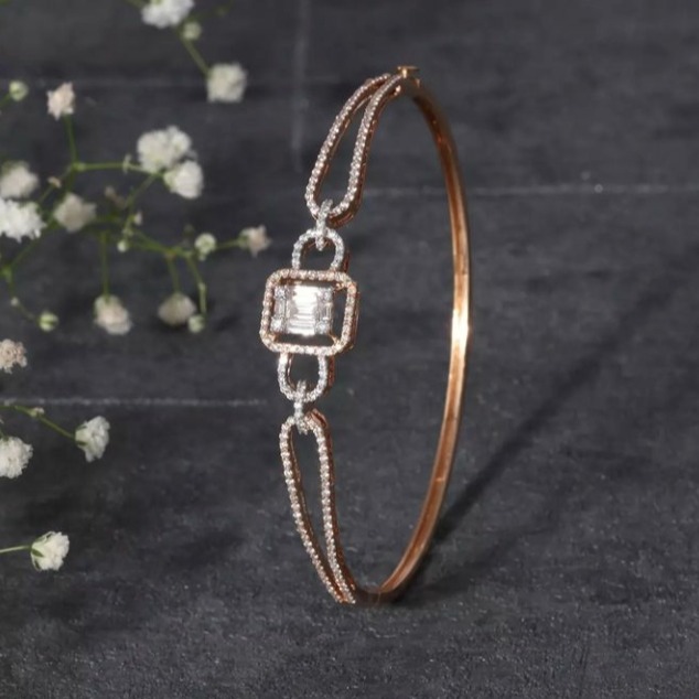 20 carat rose gold emerald diamond ladies bracelet rh-lb936