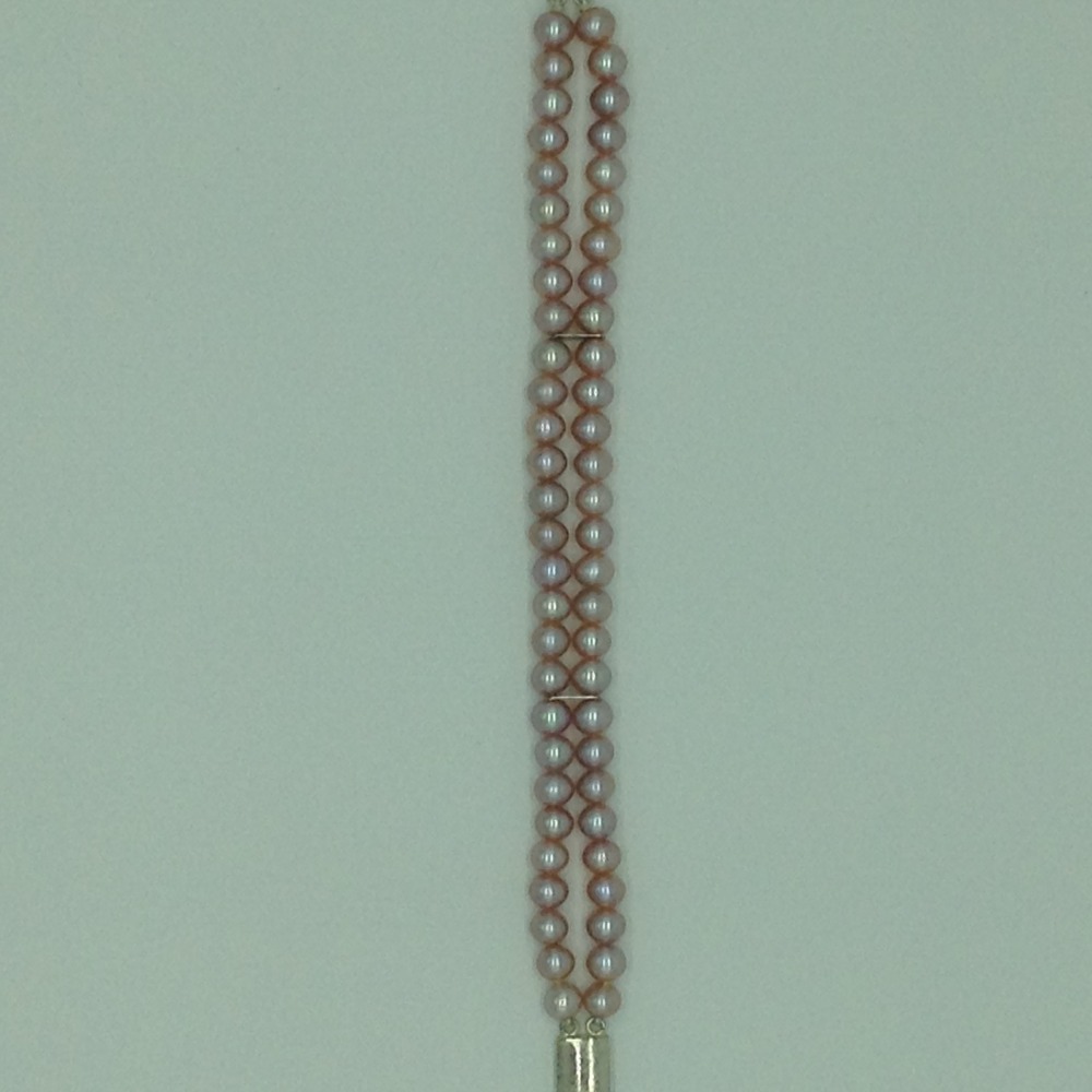 Pink Round Pearls 2 Layers Bracelet JBG0106