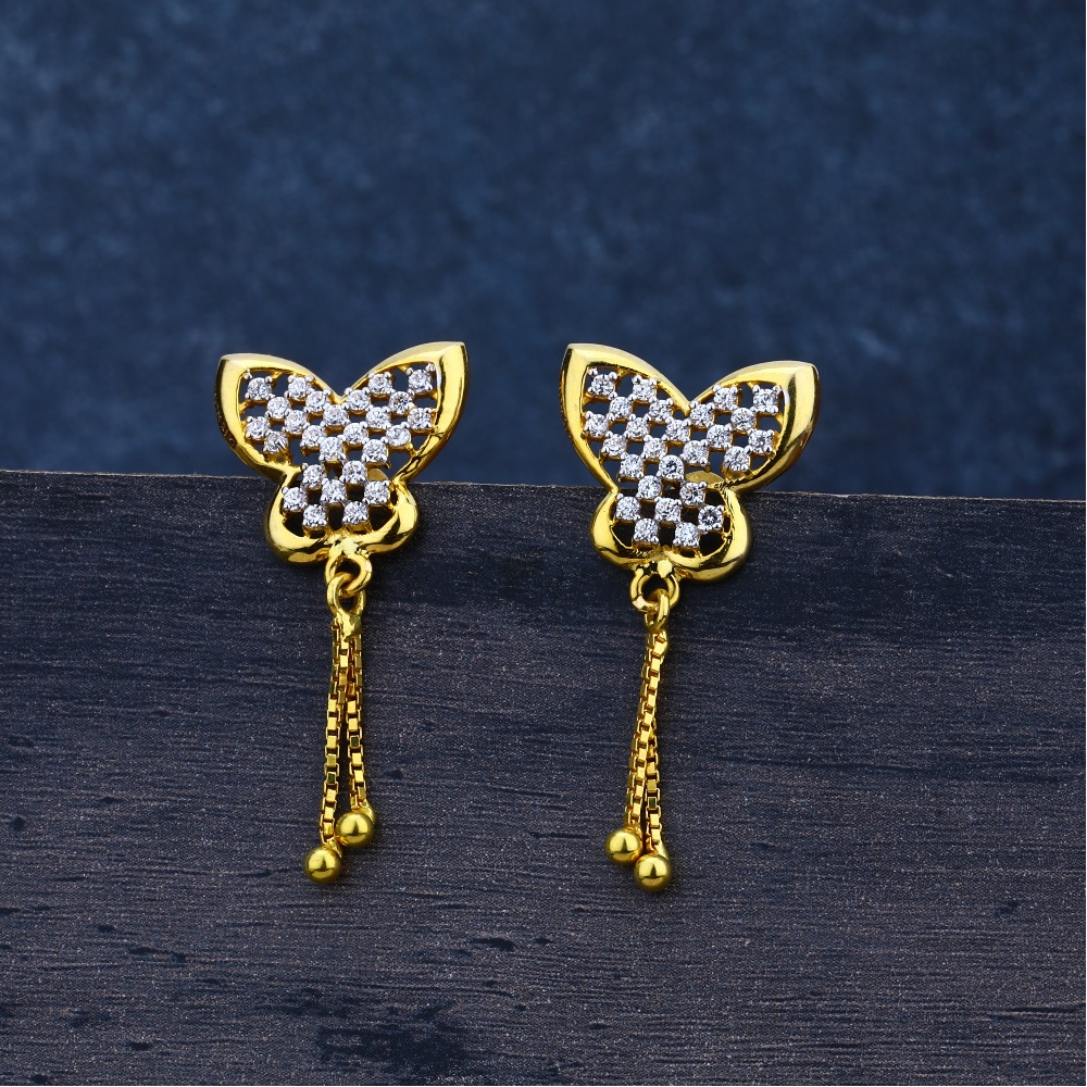 Ladies Gold 916 Earrings-LJE81